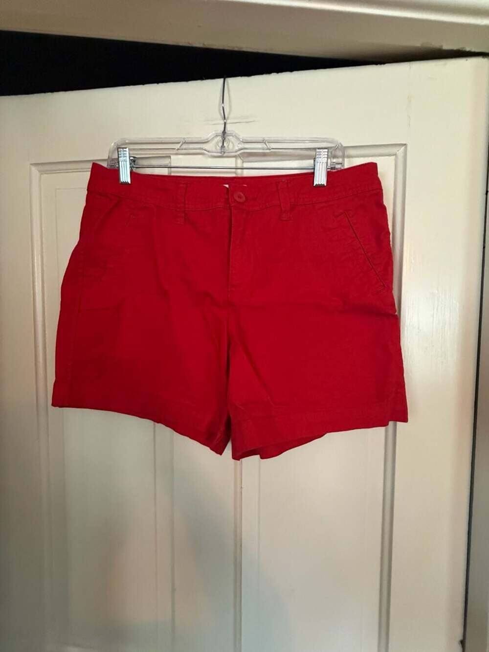 St. John's Bay Women's Red Chino Flat Front Shorts Size 12